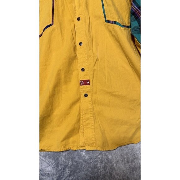 It’s Your Brand Yellow Cotton Vtg‎ Button Up Long Sleeve Western Shirt XL - Picture 5 of 12